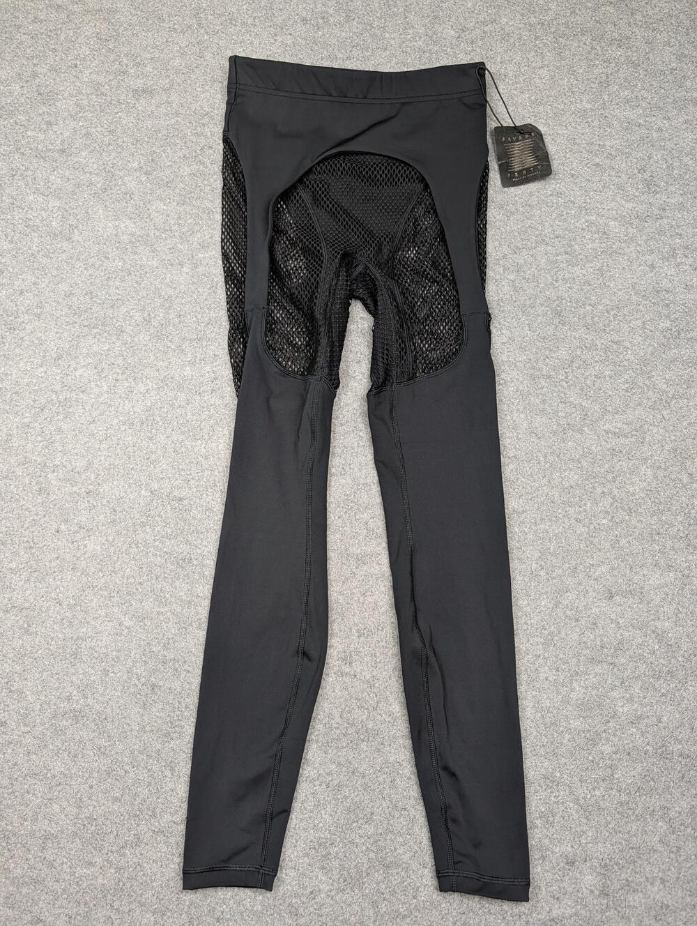 Savage X Fenty Leggings Womens Small 4-6 Black Mesh Ankle Sport Yoga Gym